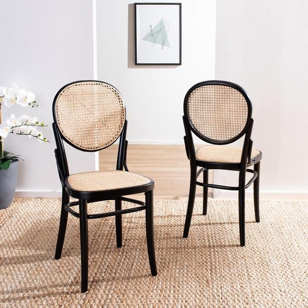 Annie Cane Dining Chair set of 2 Black/Natural   Tropical   Dining Chairs   by Peachtree Fine Furniture  Houzz