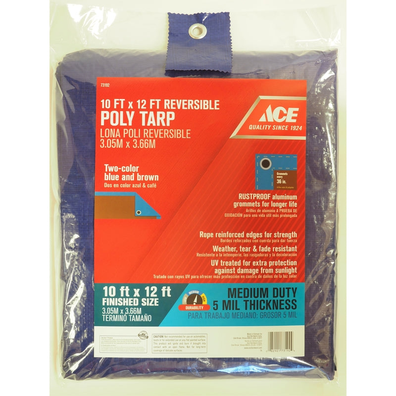 TARP POLY BLUE/BRN 10X12