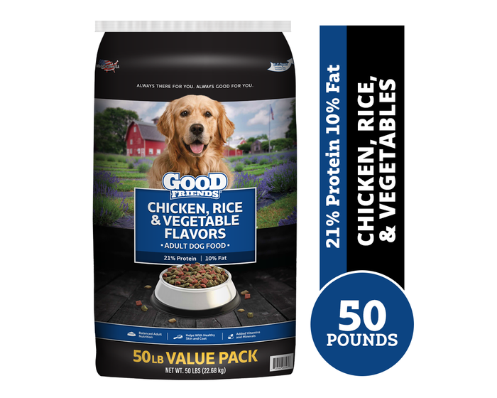 Good Friends Chicken， Rice， and Vegetable Recipe Dry Dog Food， 50 lb. Bag