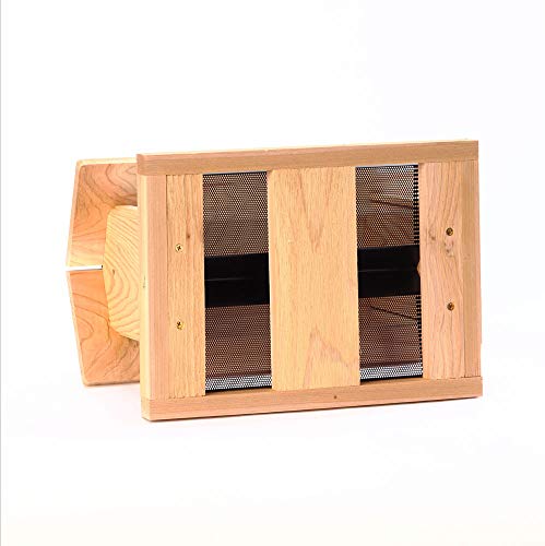 Birds Choice WC2-200S Two-Sided Hopper Feeder， Natural Cedar Wood Bird Feeder w/ Removable Seed Tray， Medium