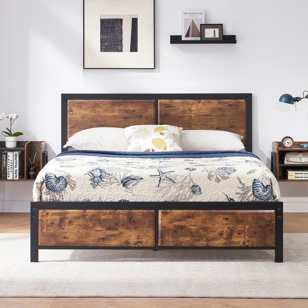 Taomika 3 pieces Bedroom Set Platform Bed and Nightstands Set of 2