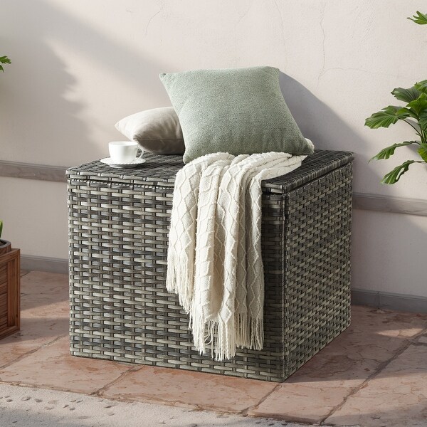 Outdoor Storage Box，Patio Rattan Deck Box