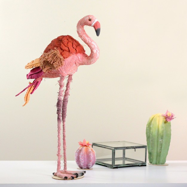 Tropical Textured Pink Flamingo Table Top Decoration