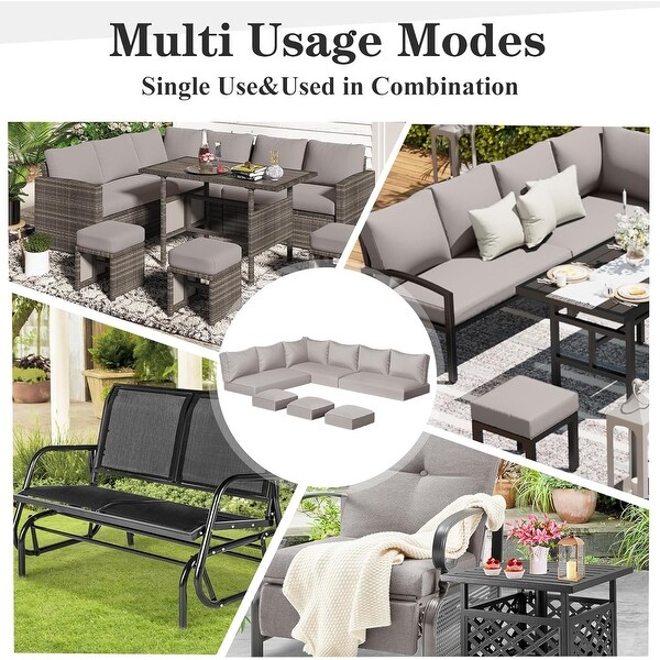 AECOJOY 7 Pieces Patio Furniture Set Outdoor Sectional Sofa Rattan Conversation Set