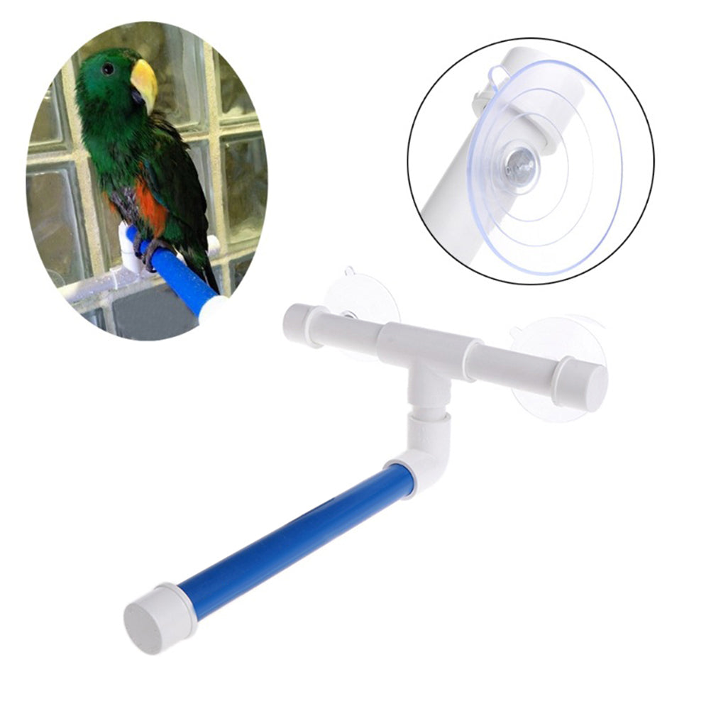 HOMEMAXS Portable Bird Parrot Perches Suction Cup Shower Perch Stand Window Shower Bath Wall Paw Grinding Stand Toy