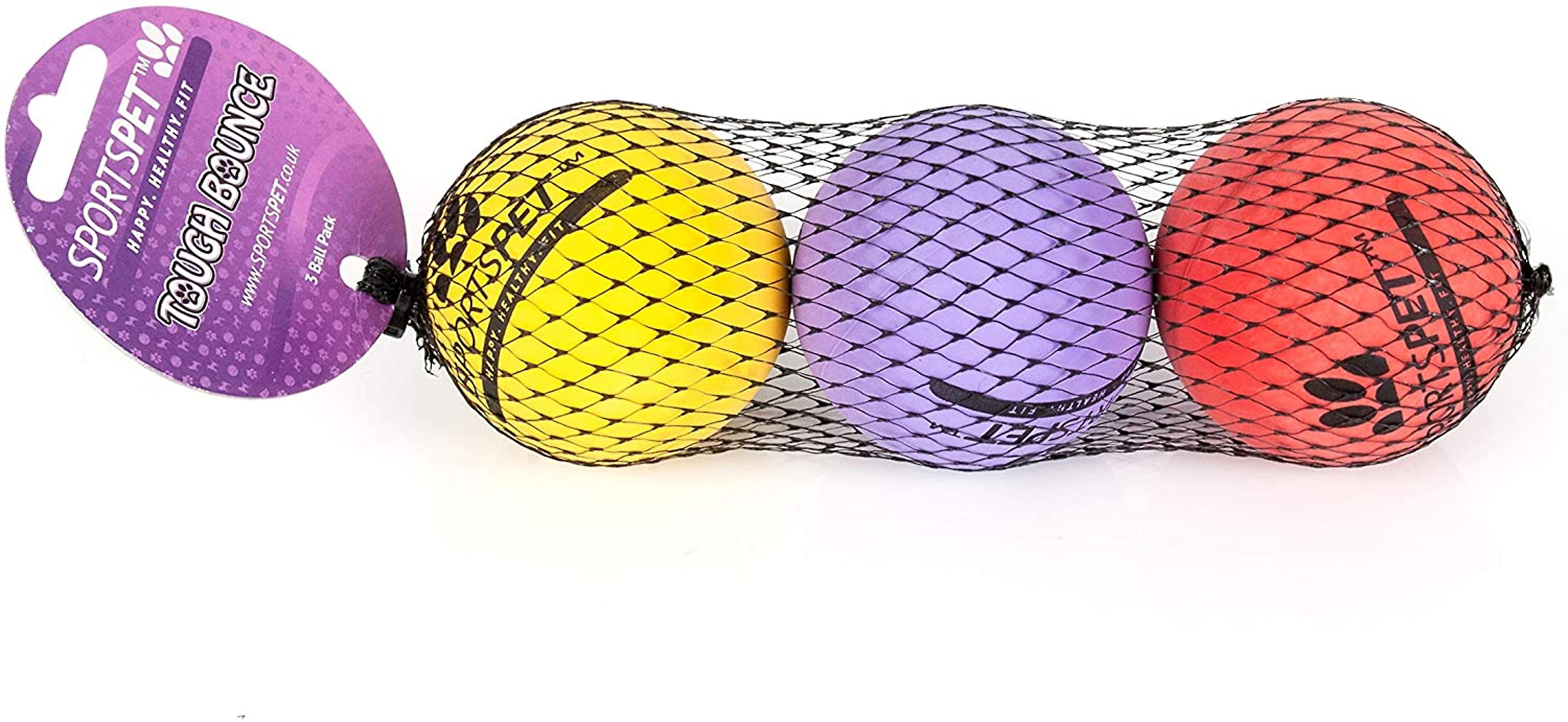 Sportspet Tough Bounce Natural Rubber Dog Balls