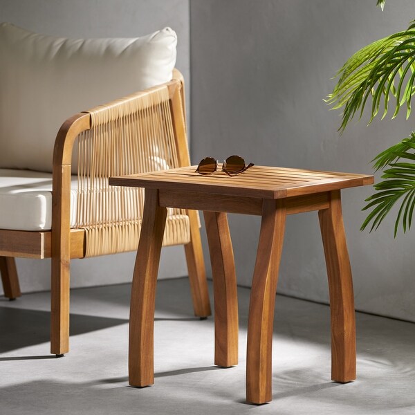 Lucca Outdoor Acacia Wood Side Table by Christopher Knight Home