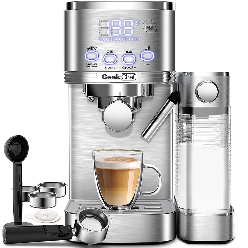 20 Bar Espresso Machine With Automatic Milk Frother， Espresso Maker For Cappuccino Or Latte