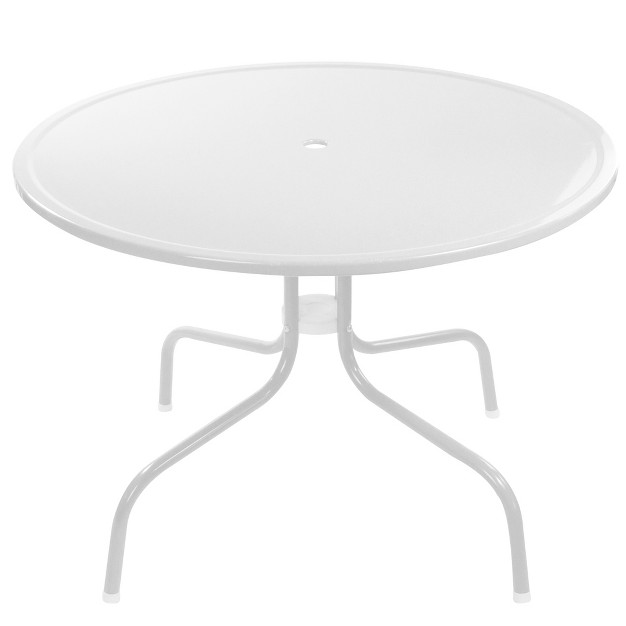 Outdoor Round Retro Metal Tulip Dining Table White