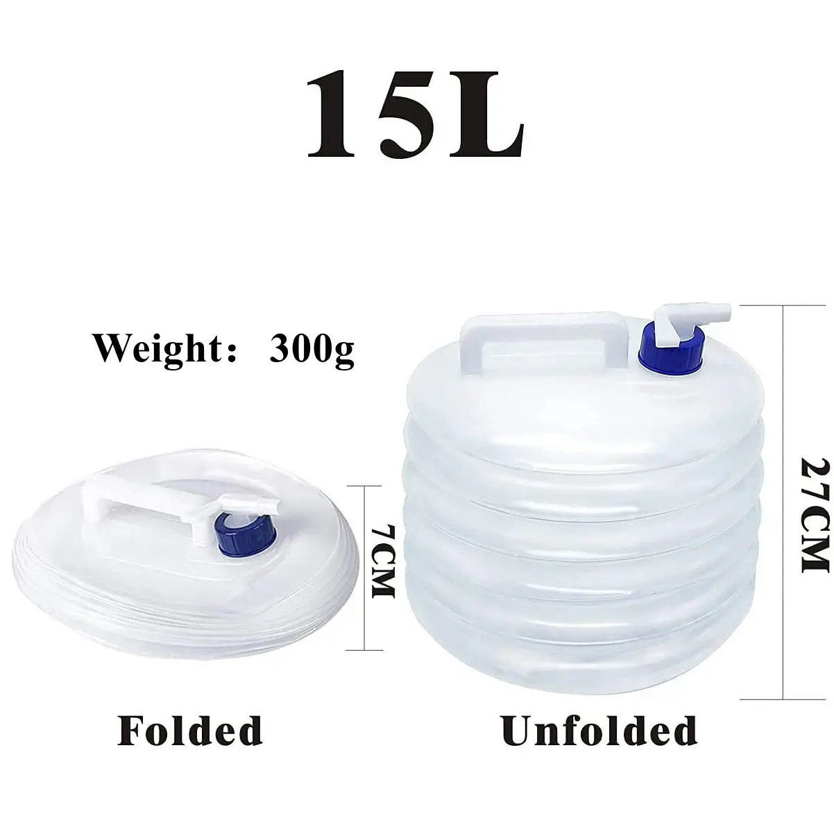 Water container with Tap Collapsible Water Container 5L 10L 15L for Camping Hiking Climbing or Other Travel Outdoor Activities