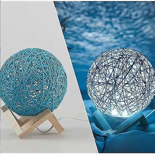 Creative Rattan Ball Night Light Cross-border Intelligent Voice Bedroom Decorative Table Lamp Birthday Gift Ambient Light Net Red Romantic