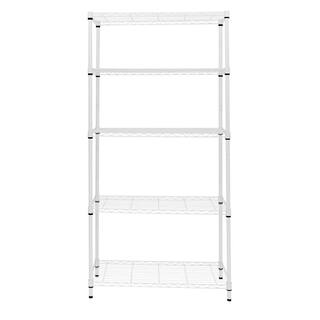 Honey-Can-Do White 5-Tier Heavy Duty Adjustable Steel Garage Storage Shelving Unit (36 in. W x 72 in. H x 16 in. D) SHF-09623