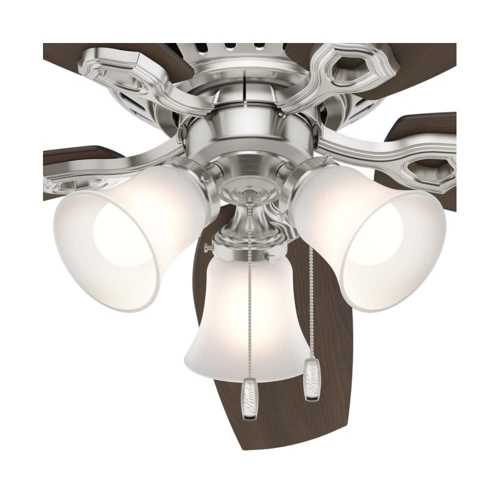 Hunter Builder Ceiling Fan 52 Brushed Nickel Brazilian Cherry ;