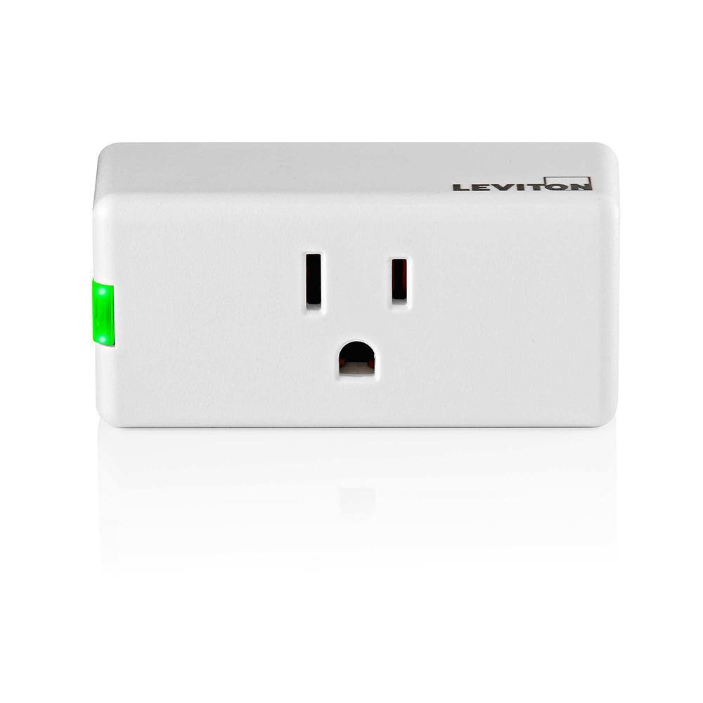 Leviton Decora Smart Wi-Fi Mini Plug-In Single Outlet (2nd Gen) Works Google Alexa HomeKit No Hub Required R02-D215P-1RW