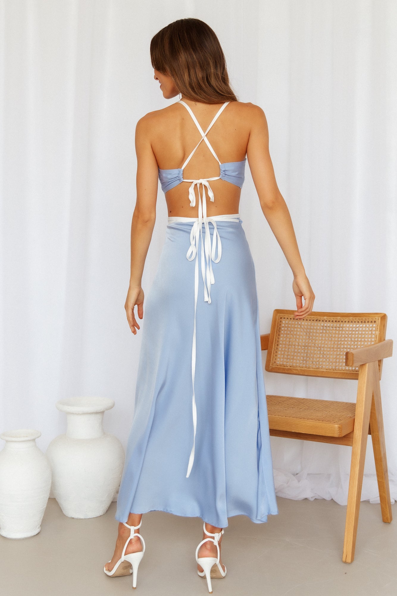 No More Waiting Maxi Skirt Blue