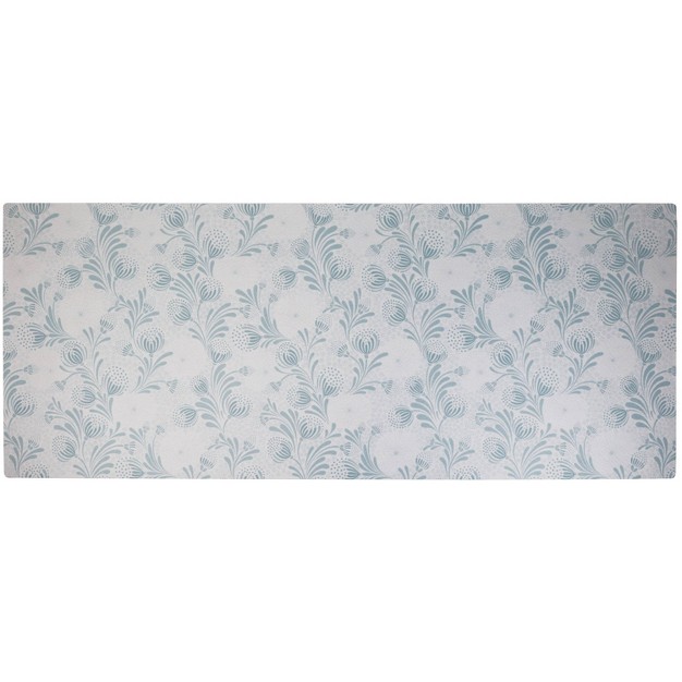 Under The Sink Mat Light Blue Floral