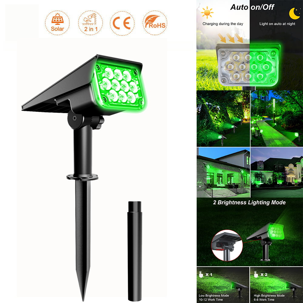 T-SUN Solar Spot Lights Garden Light IP65 Super Bright Landscape Wall Lights(Green)