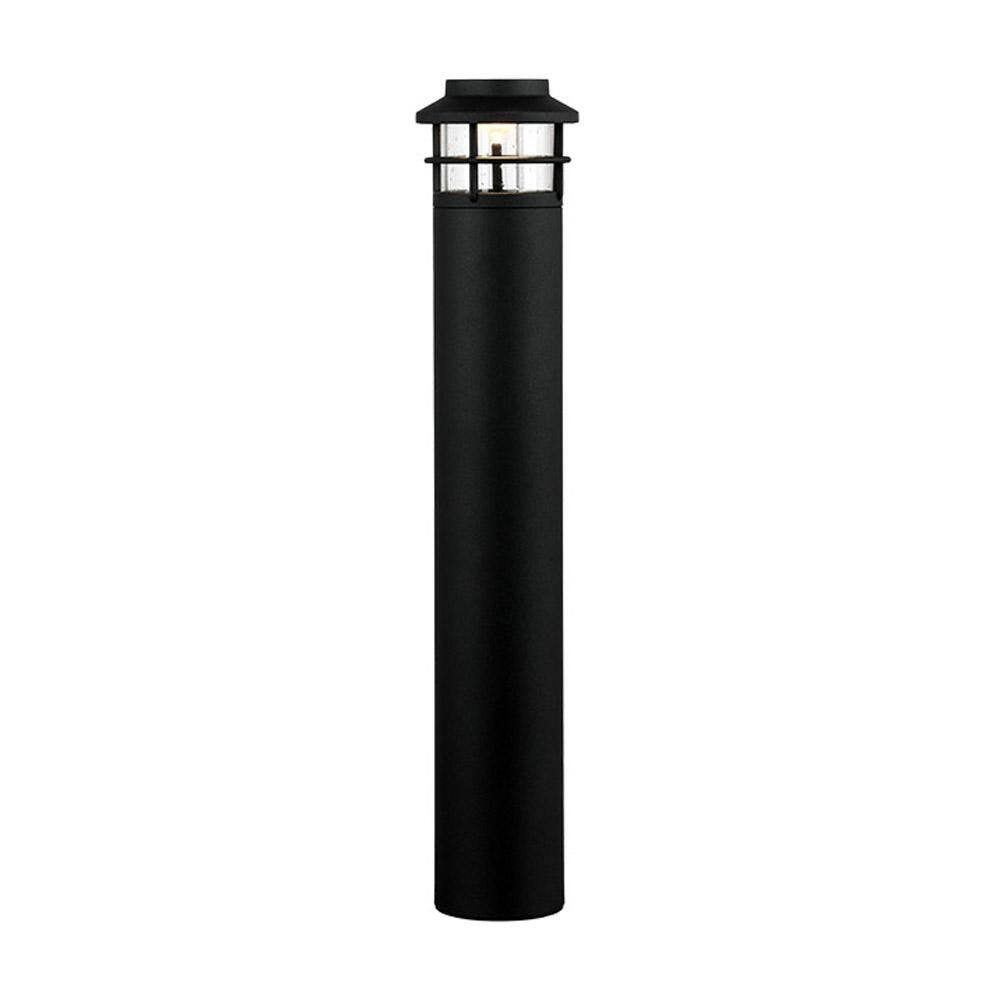 Hampton Bay Marion 20''H Black Low Voltage LED Bollard Path Light with Seeded Glass LBW1501LX-01