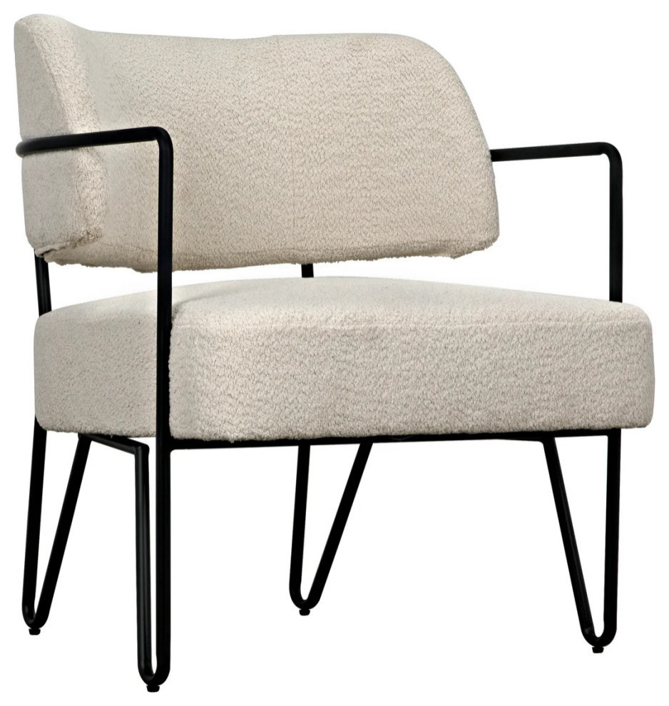 Bower Chair  Metal And Boucle Fabric Set of 2   Modern   Dining Chairs   by Rustic Home Furniture Deco  Houzz