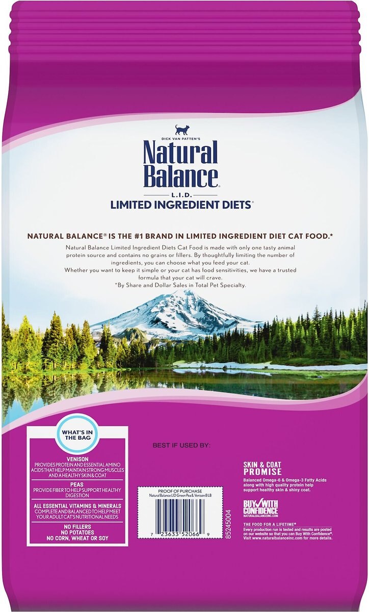 Natural Balance L.I.D. Limited Ingredient Diets Green Pea and Venison Grain-Free Dry Cat Food