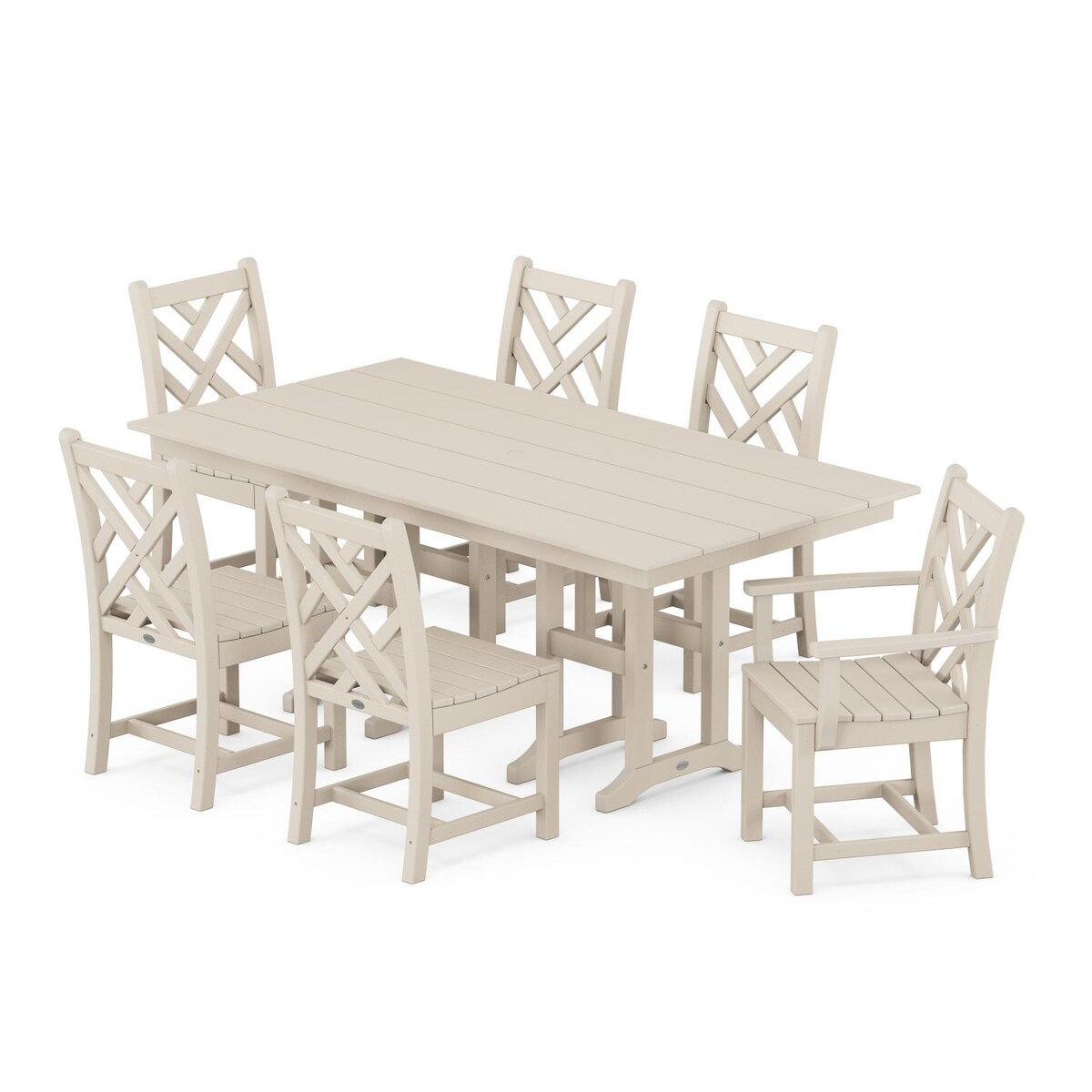 POLYWOOD Chippendale 7-Piece Farmhouse Dining Set