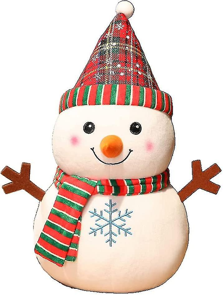 2pc Christmas Snowman Santa Claus Plush Doll Ornament (small)