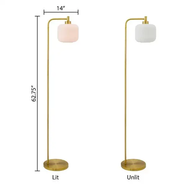 Frederick River of Goods Gold Metal and Glass Candlestick Floor Lamp