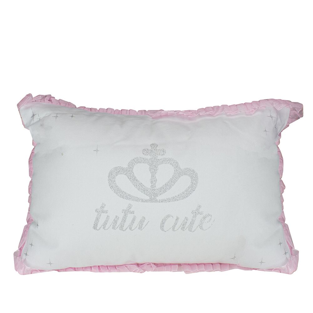 17.5 Ballerina Pink Glittered Tutu Cute Rectangular Throw Pillow