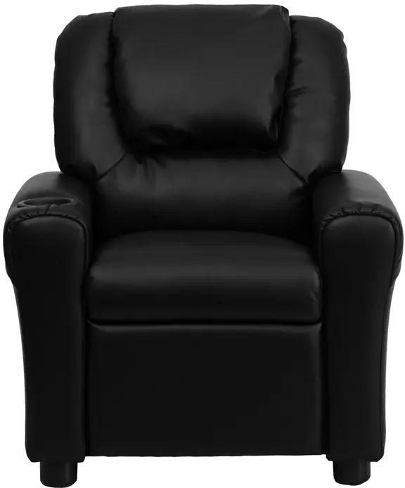 Mini Me Kids Black Recliner with Cup Holder