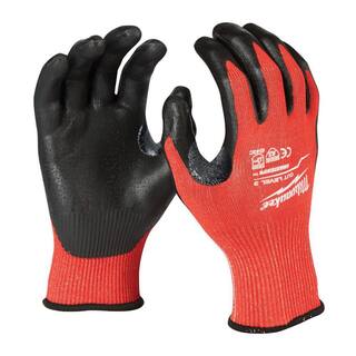 MW Medium Red Nitrile Level 3 Cut Resistant Dipped Work Gloves 48-22-8931