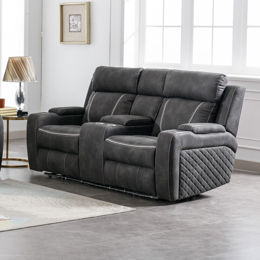 Contemporary Multi Piece Plush Velvet Like Upholstered Living Room Sofa Set