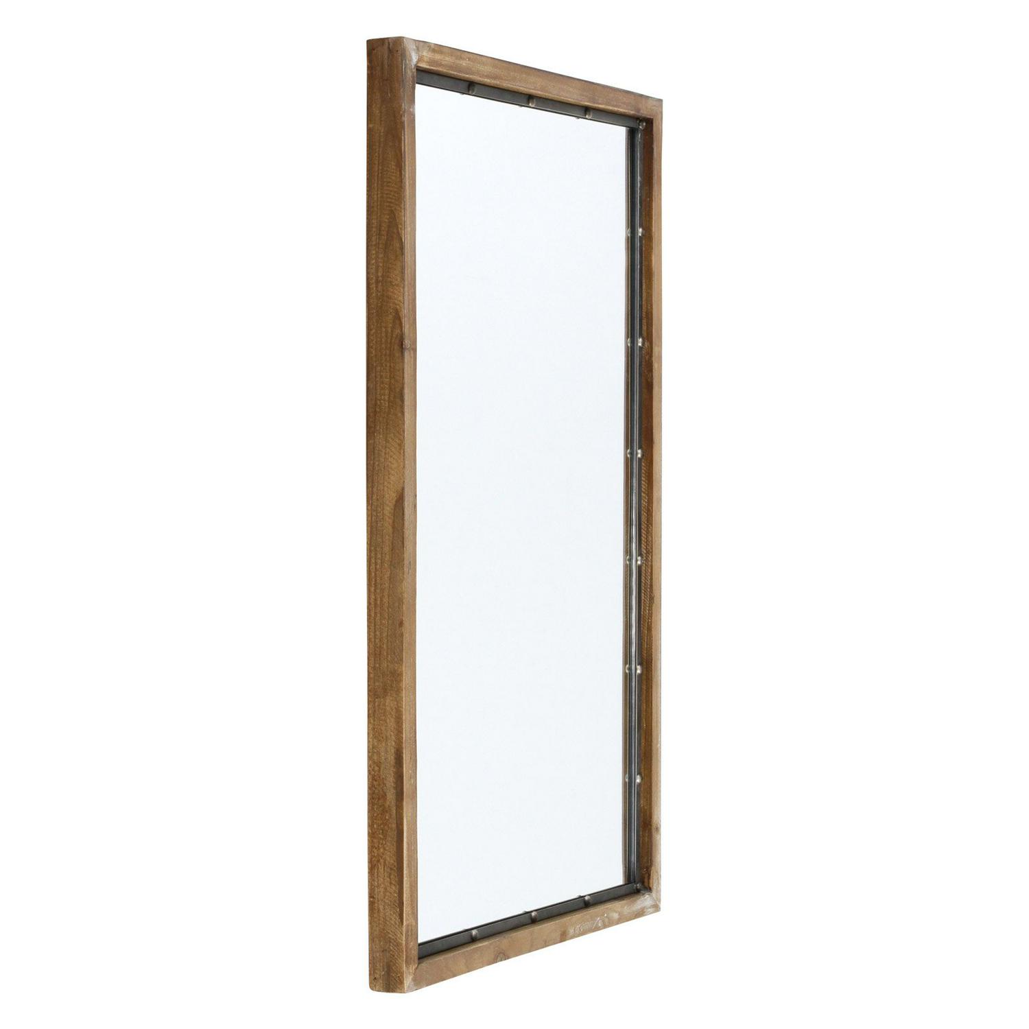 Marlon Rustic Wood Wall Mirror