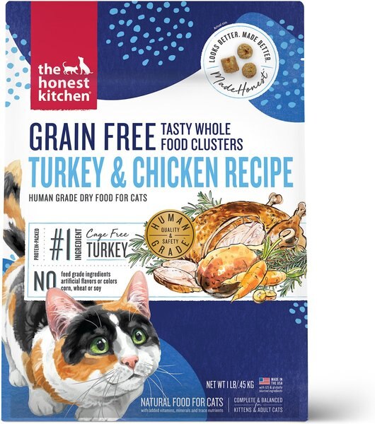 The Honest Kitchen Whole Food Clusters Grain-Free Turkey and Chicken Dry Cat Food