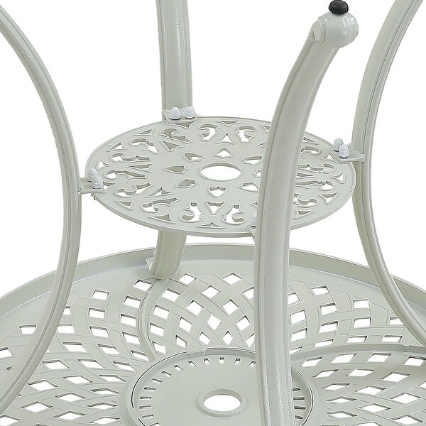 Patio Table Round Outdoor Coffee Table with Umbrella Hole