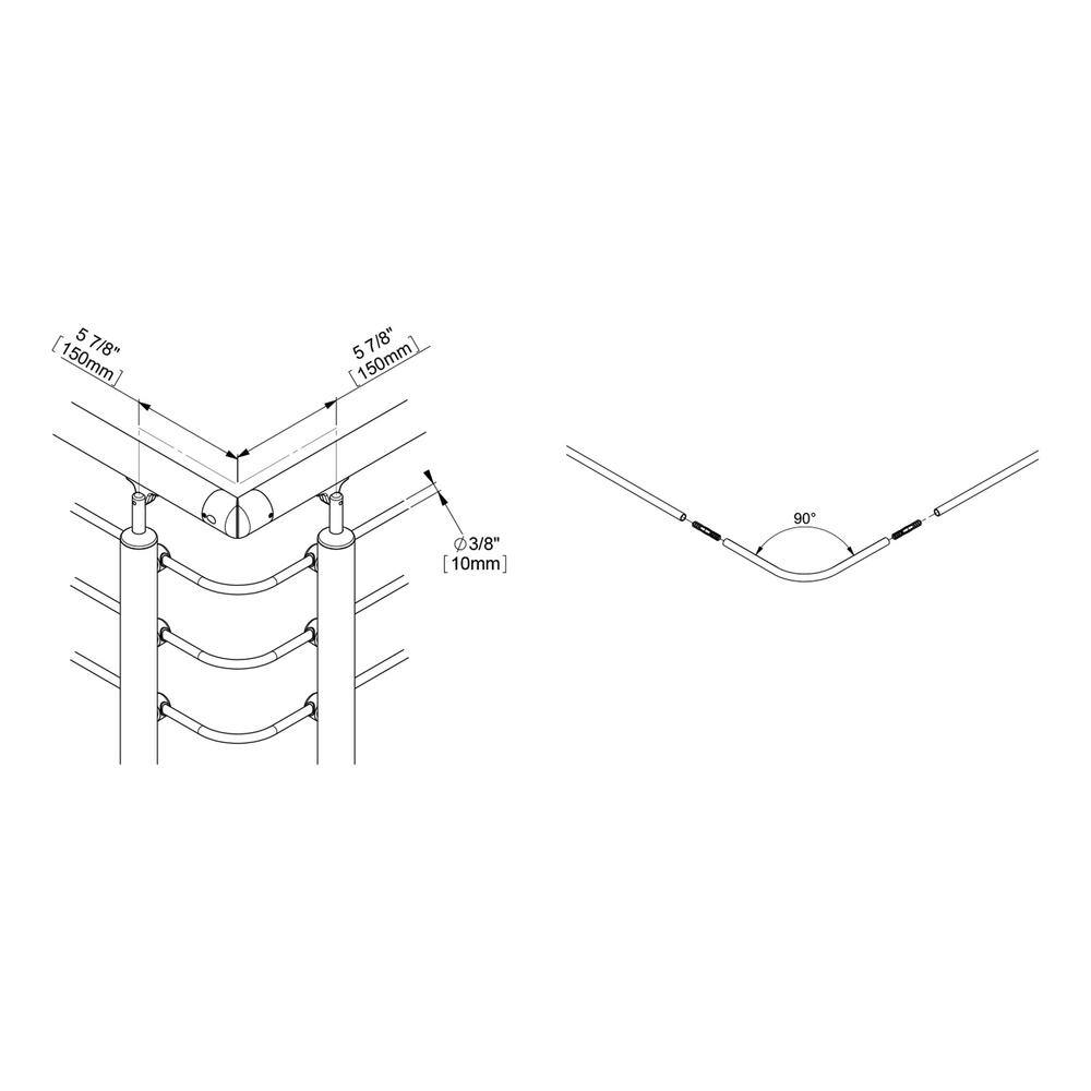 Dolle Prova PA25a Stainless Steel 90 Degree Corner (10-Piece) 96263