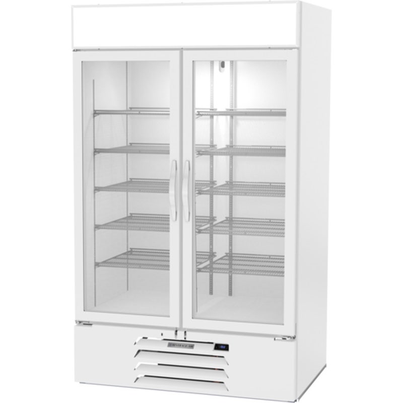 Beverage-Air MMF44HC-1-W-IQ Reach-In Freezer Merchandiser， 2-Section， White， Electronic Locks， 44 cu. ft.