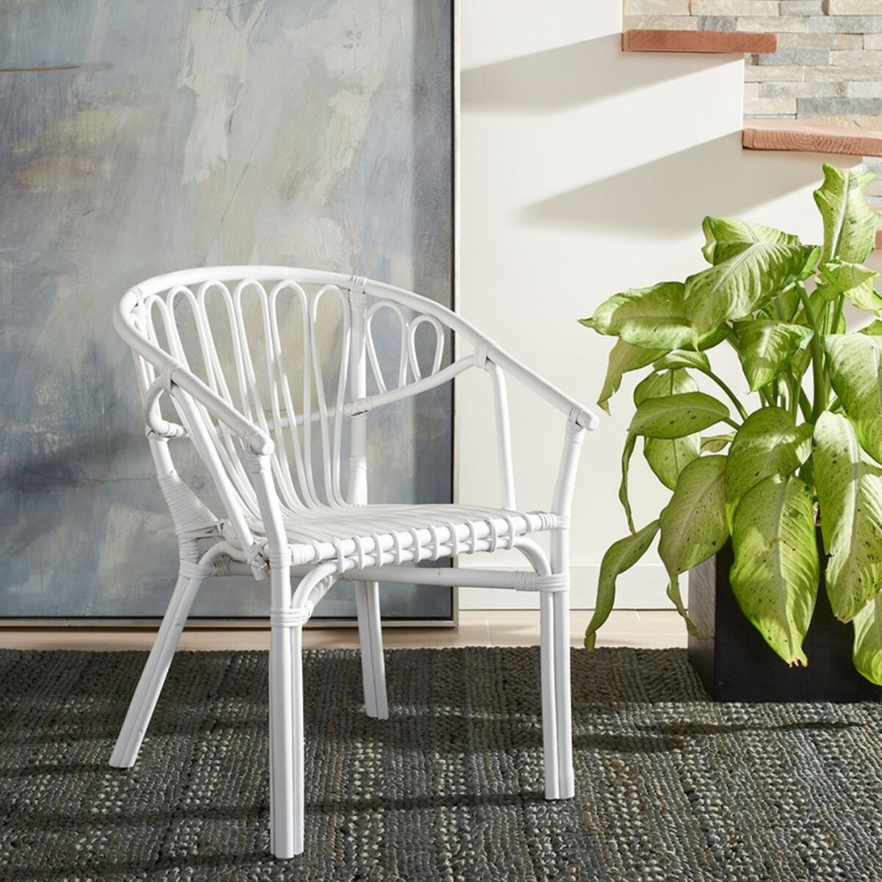 Invil Rattan Dining Chair  Set of 2  White   Contemporary   Dining Chairs   by V.S.D Furniture  Houzz