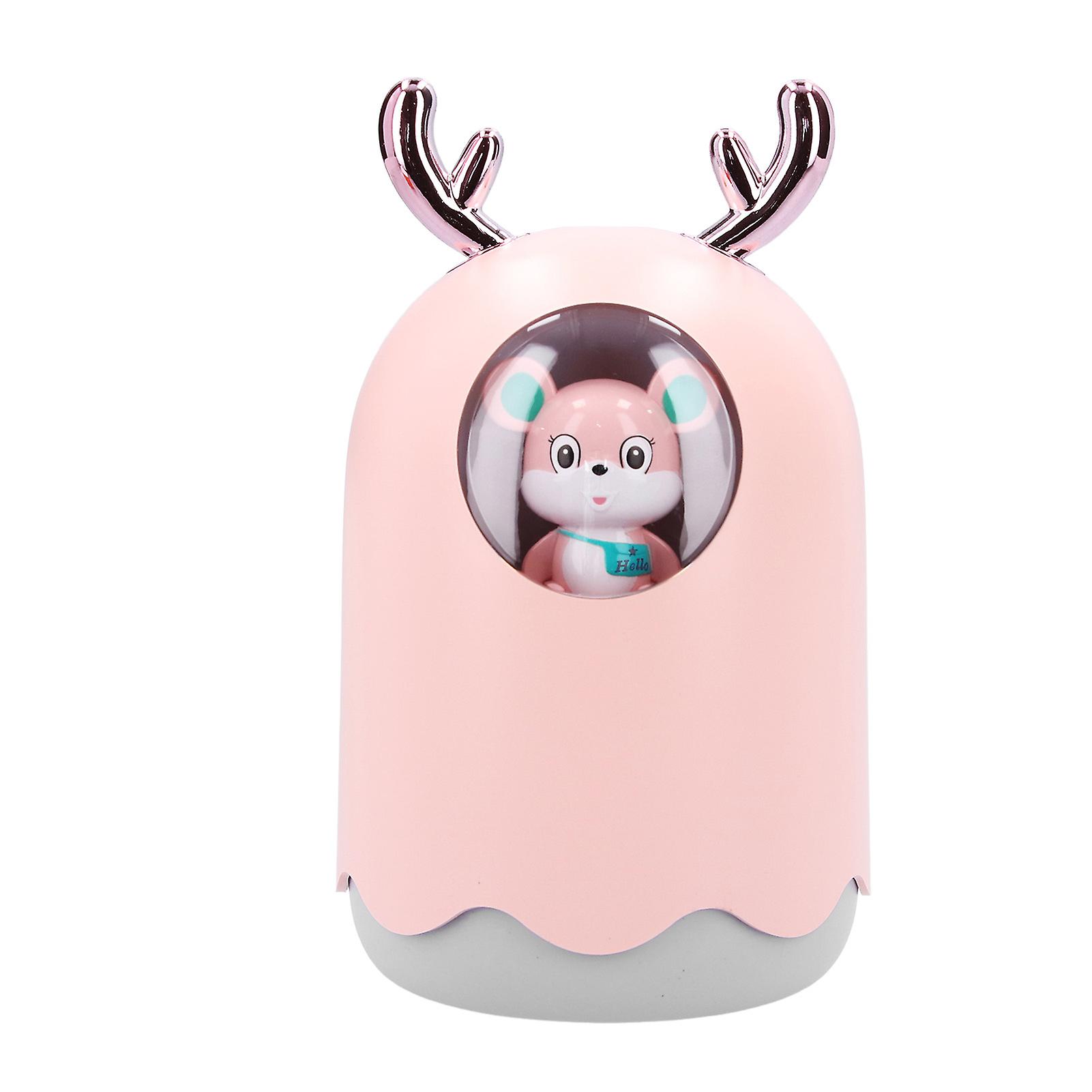 Desktop Mist Humidifier Cute Shape Mute USB Powered Aroma Diffuser with 2 Spraying Modes Pink