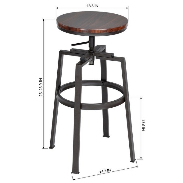 Carbon Loft Swivel Wood Adjustable Height Bar Stools (Set of 2)