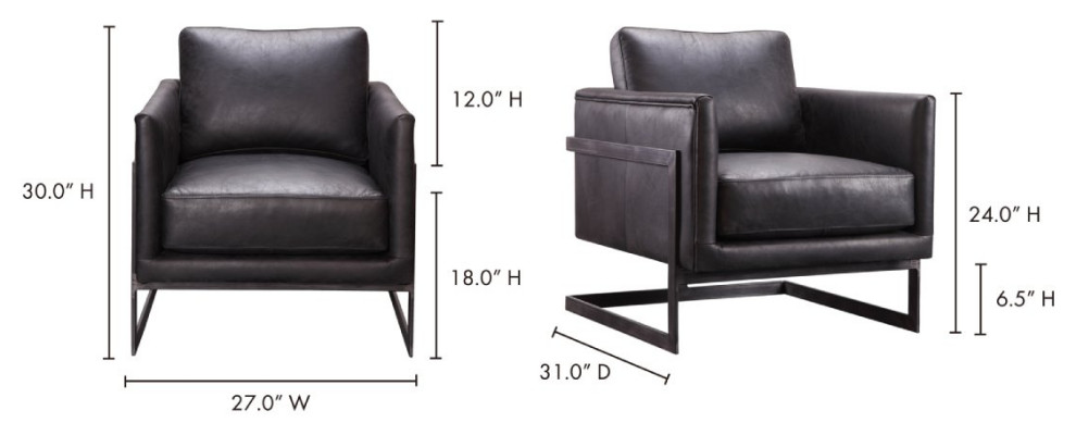 Luxley Club Chair Black   Industrial   Armchairs And Accent Chairs   by Old Bones Co.  Studios  Houzz