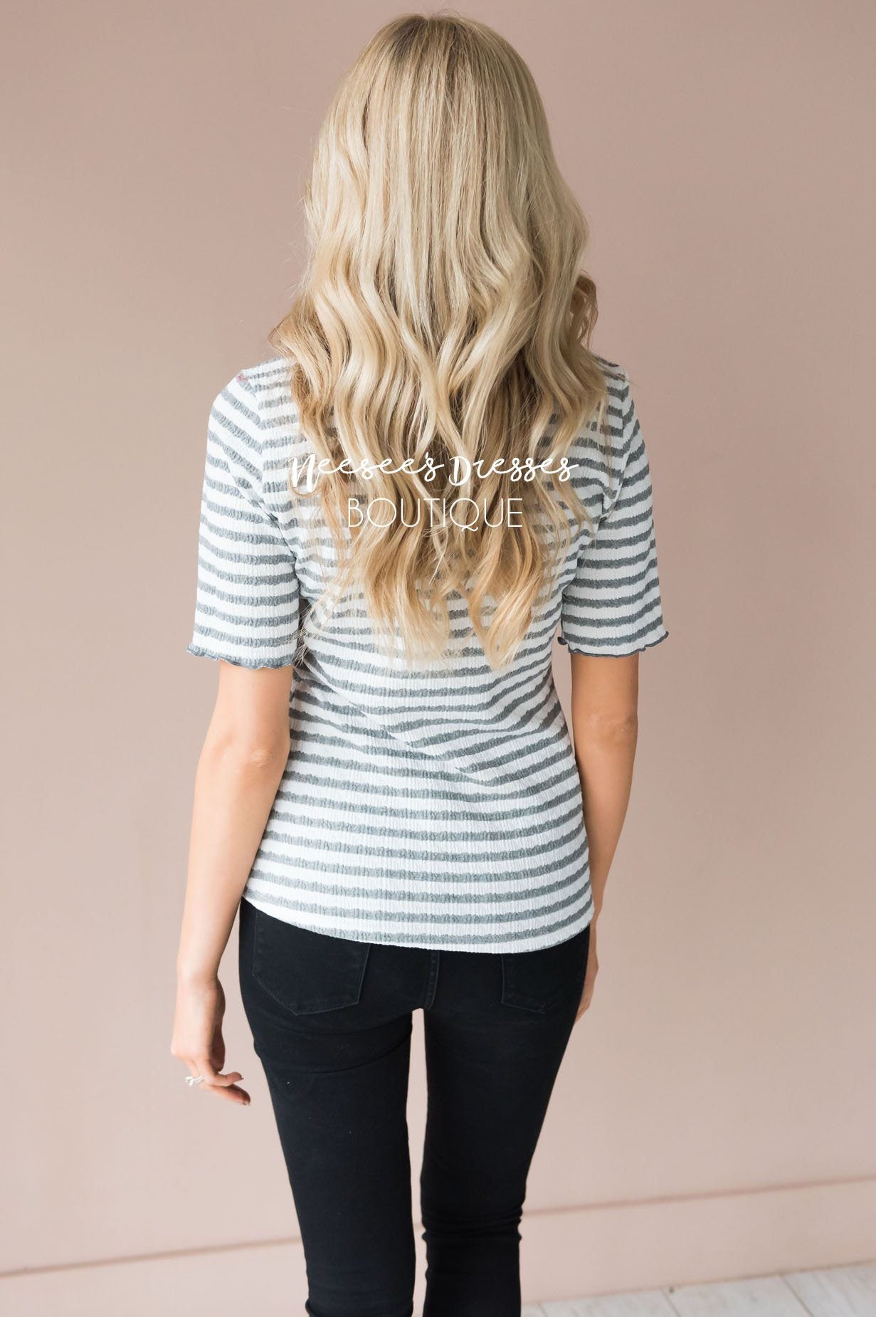 Winning with Stripes Textured Top