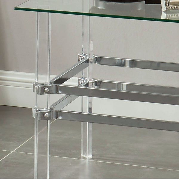 Furniture of America Thruston Contemporary Chrome 24-inch Side Table