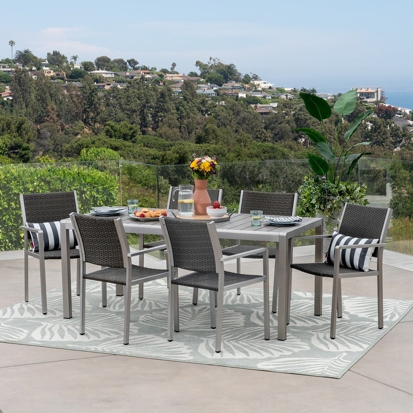 Cape Coral Outdoor 7piece Aluminum Dining Set by Christopher Knight Home