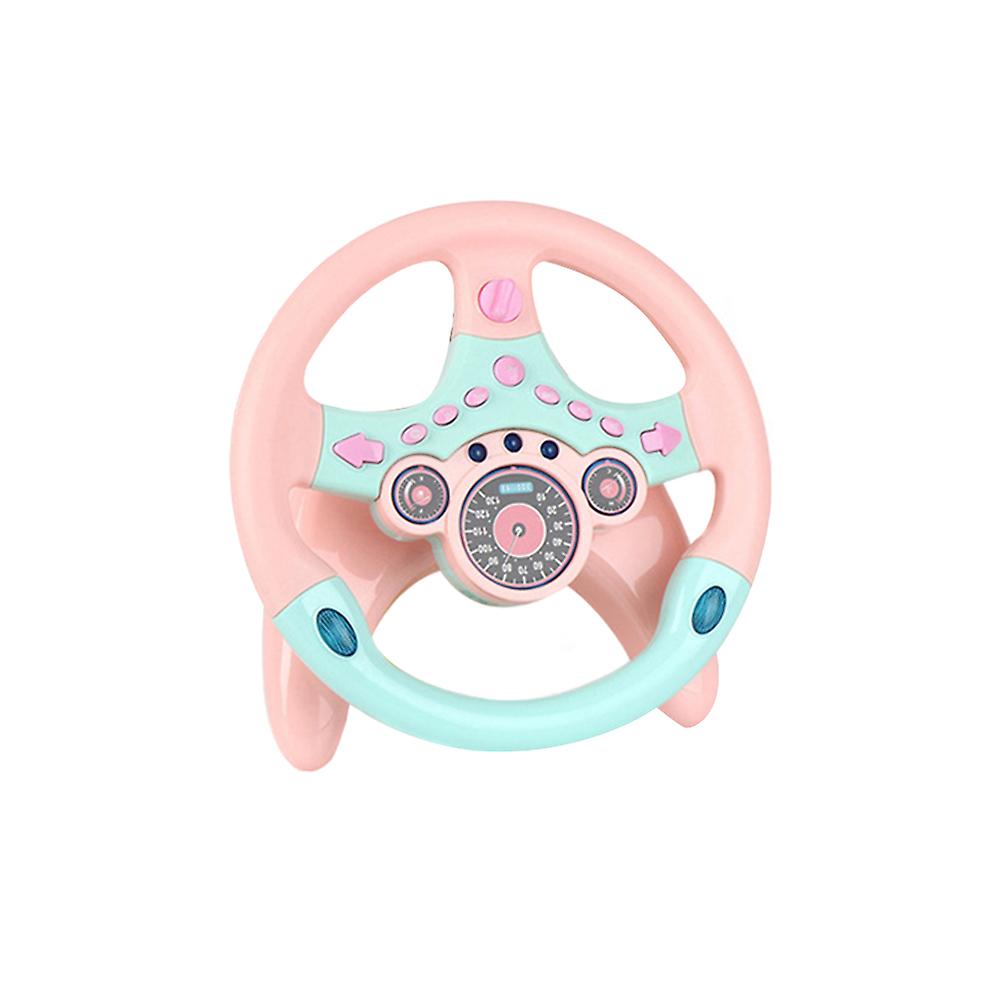 Steering Wheel Toy Children Simulation Steering Wheel Children Driving Educational Toy With Music And Light With Base For Toddler Driver Beginners Yel