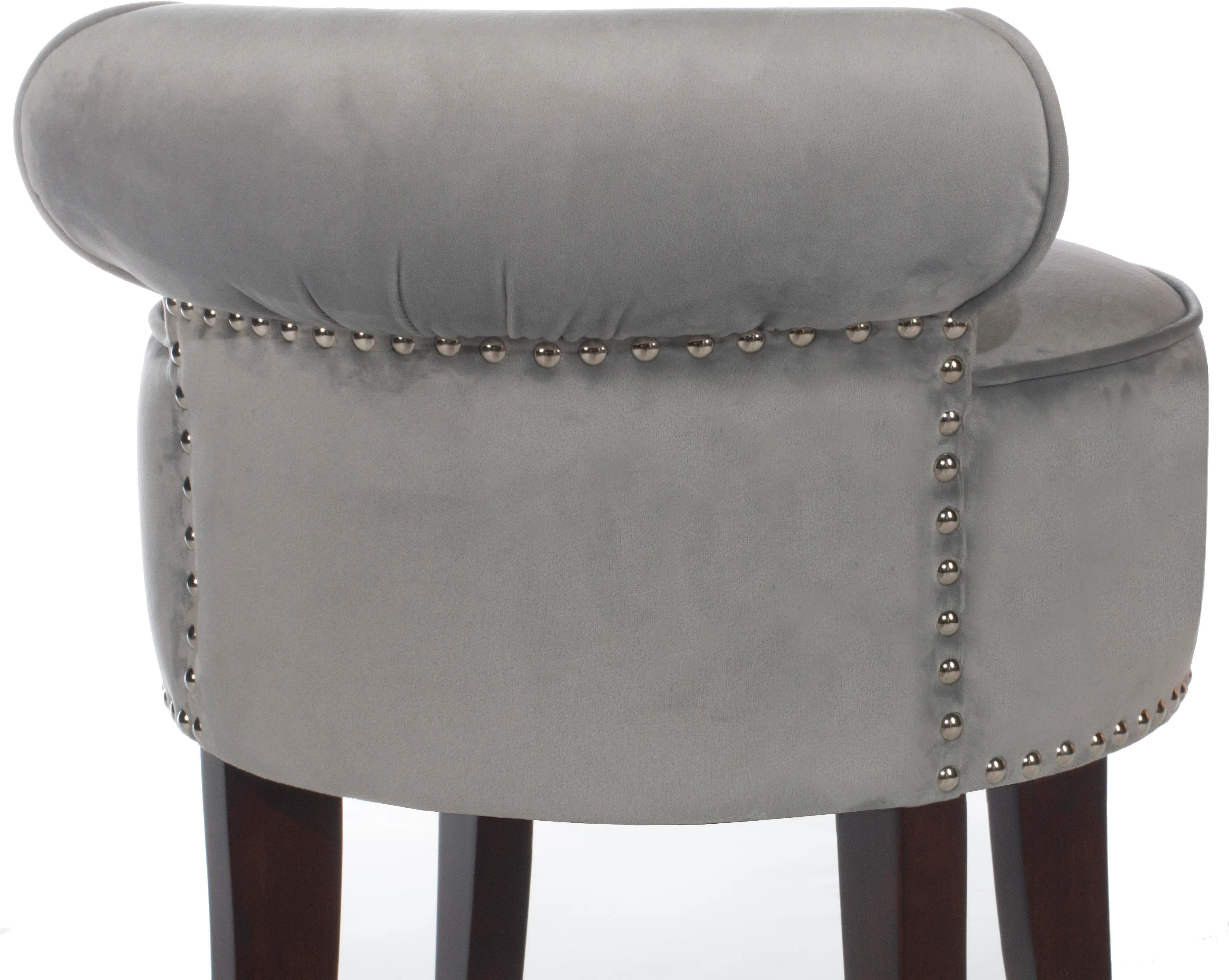 Leno Gray and Dark Espresso Vanity Stool