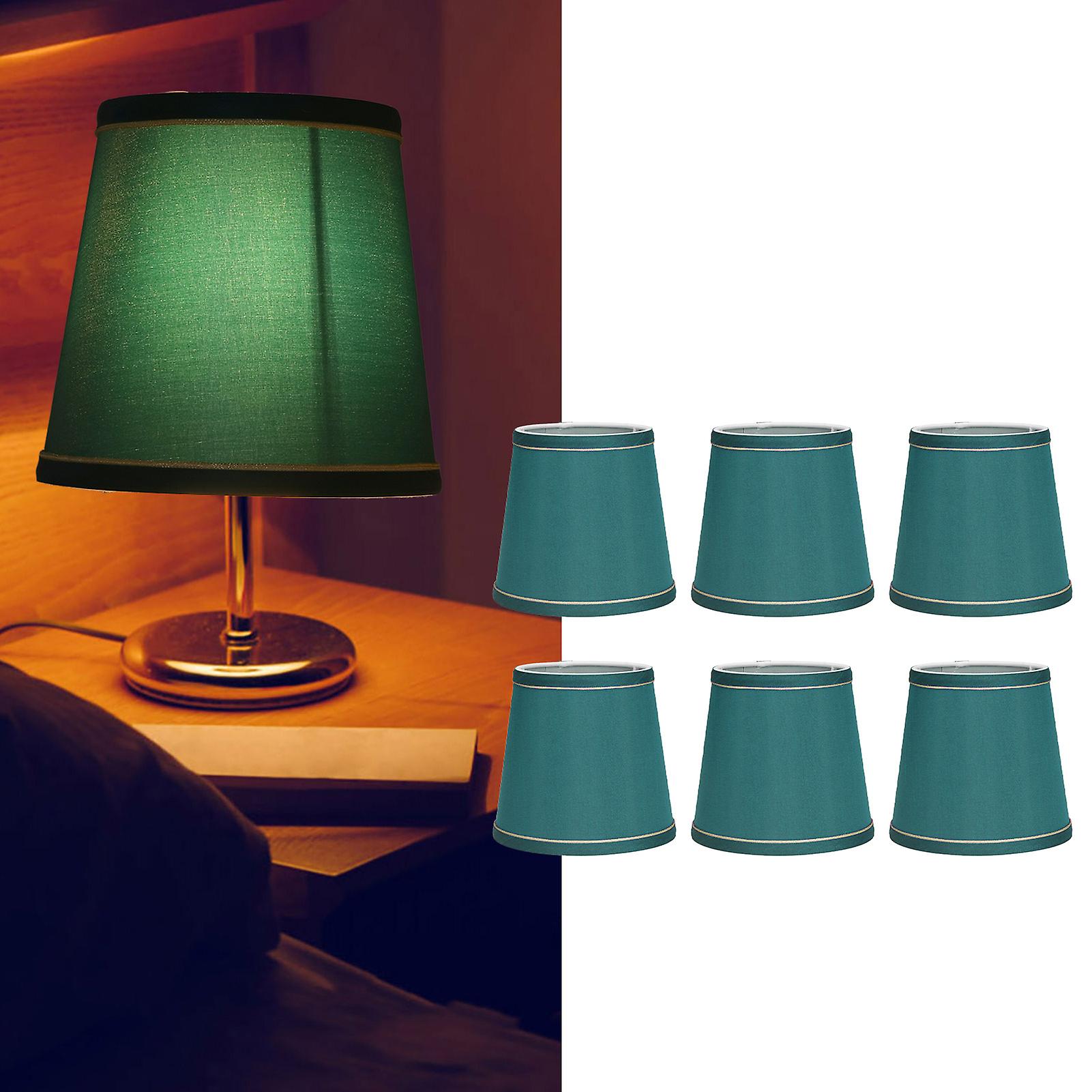 6PCS Fabric Lampshade Modern Simple Fabric Light Lampshade Phnom Penh Craftsmanship for E14 LampDark Green (PX198)