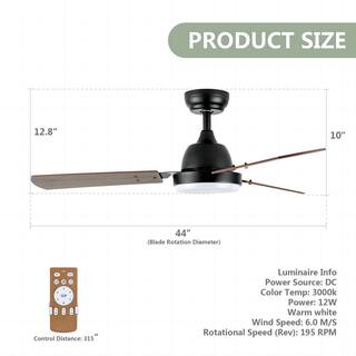 dubbin 44 in. Ceiling Fan with LED Light and Remote 6-Speeds 2 Rotation Modes Timer Noble Bronze Finish FXFAN-7032