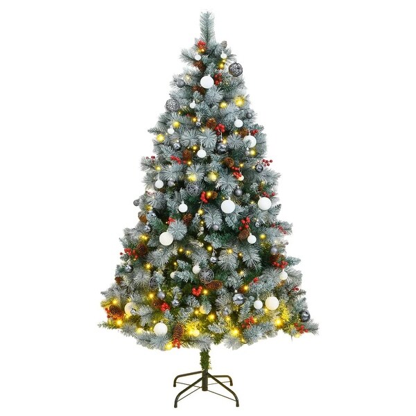 vidaXL Christmas Tree Artificial Hinged Christmas Tree with Cones and Berries