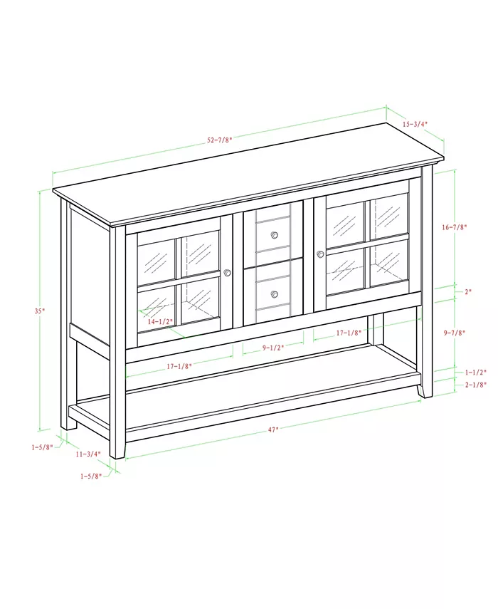 Walker Edison 52 Wood Console Table TV Stand - Antique Red