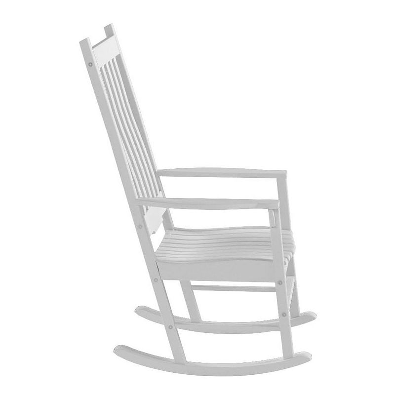 Northbeam Solid Acacia Hardwood Outdoor Patio Slatted Back Rocking Chair